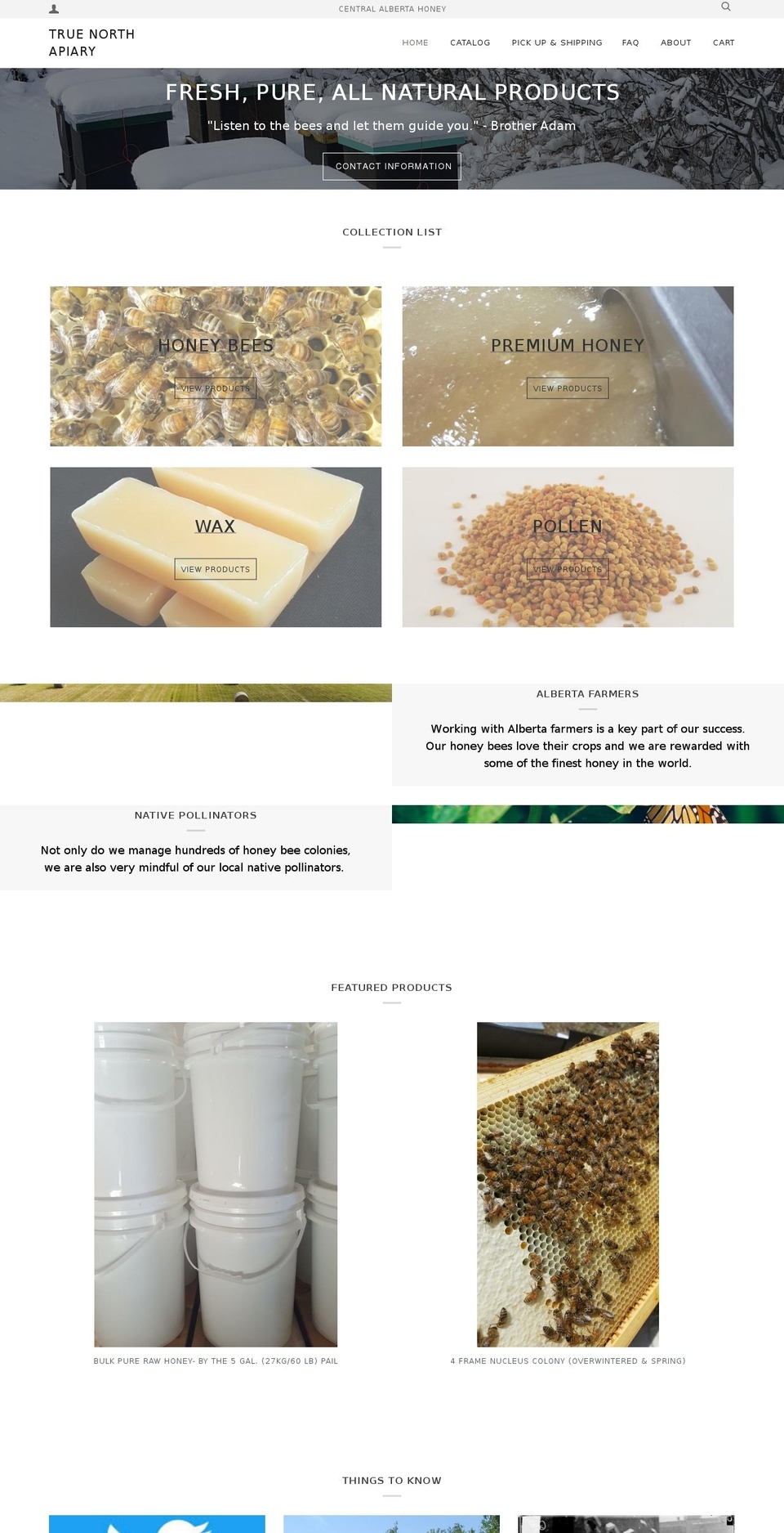 truenorthapiary.com shopify website screenshot