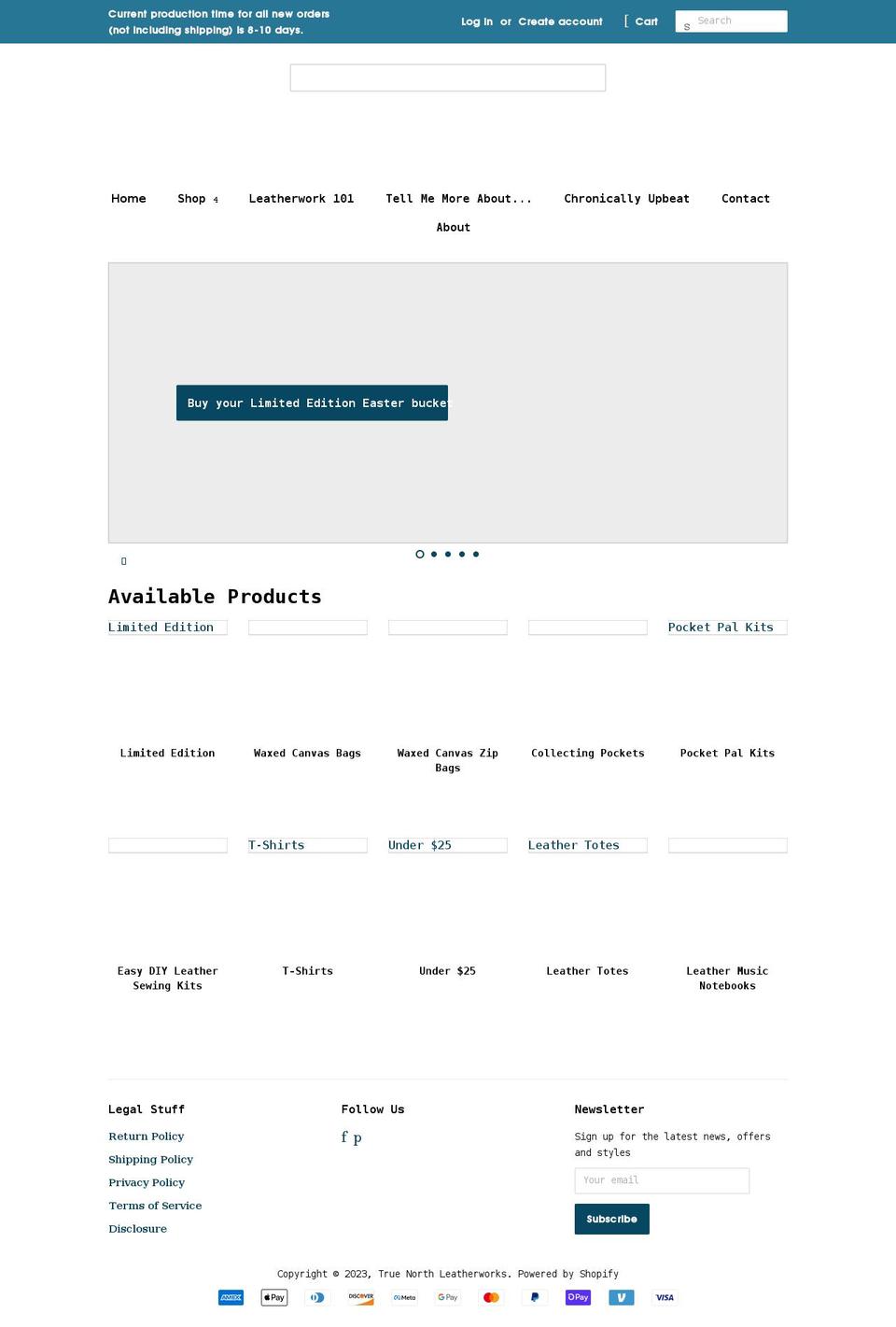 truenorthleatherworks.com shopify website screenshot