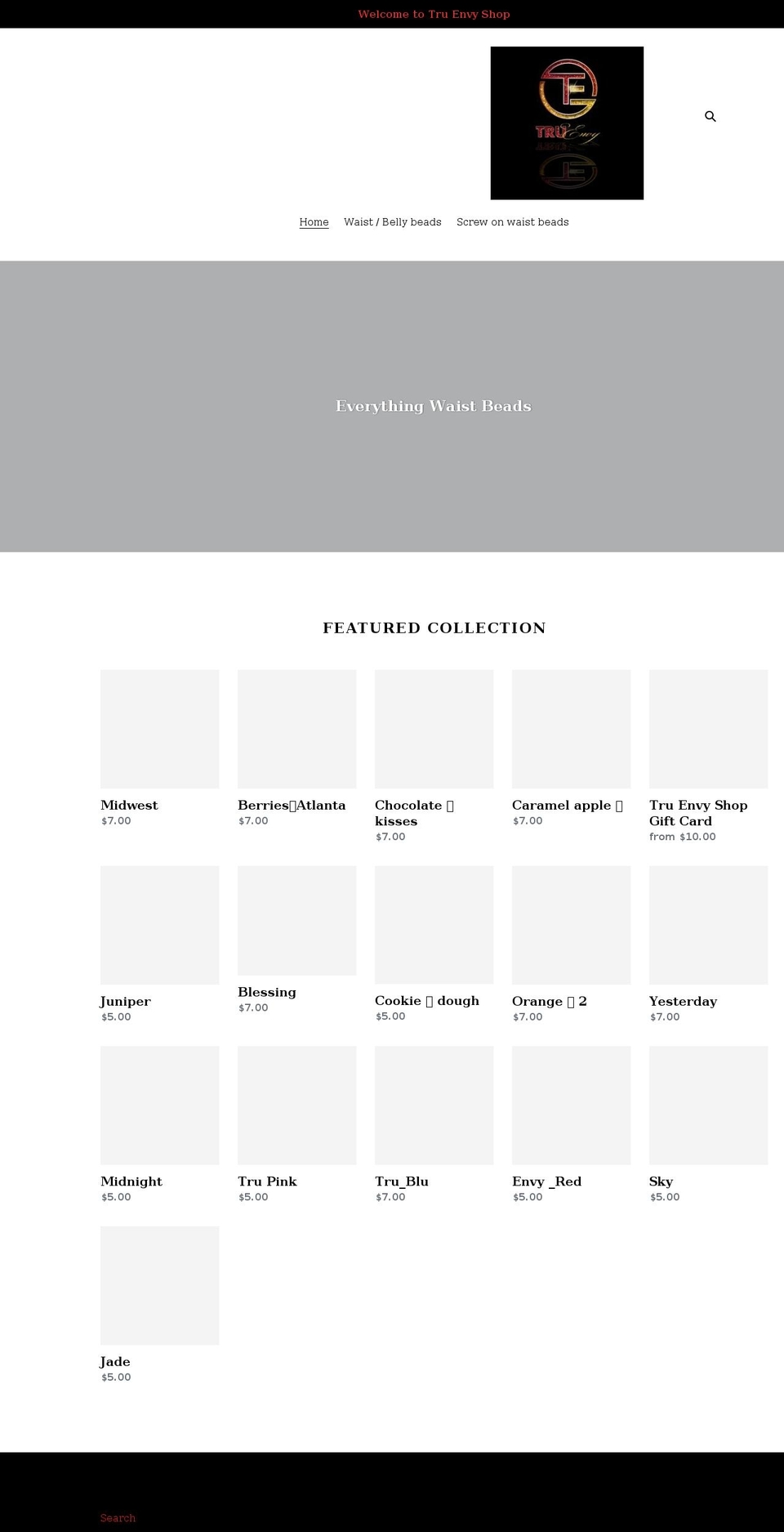 truenvy.net shopify website screenshot