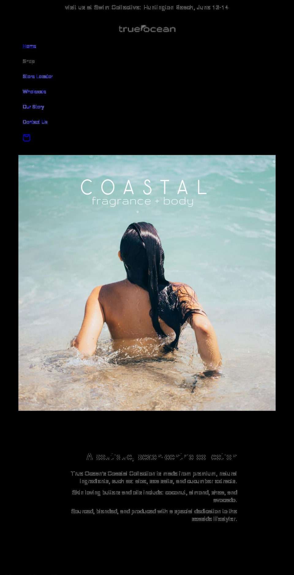 trueoceanproducts.com shopify website screenshot