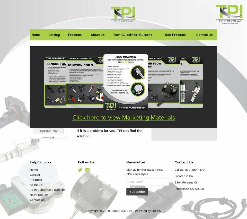 truepartsinc.com shopify website screenshot