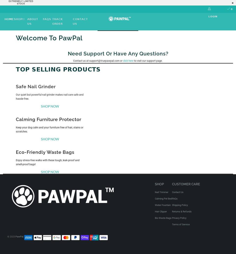 truepawpal.com shopify website screenshot