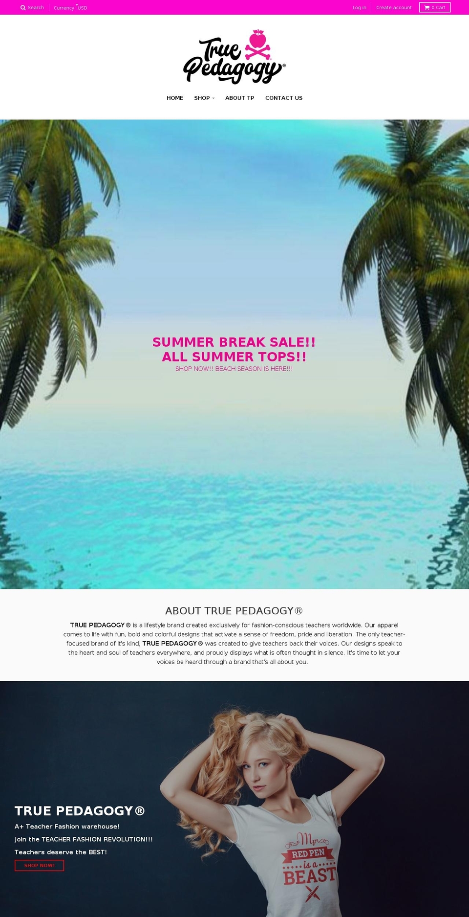 truepedagogy.com shopify website screenshot