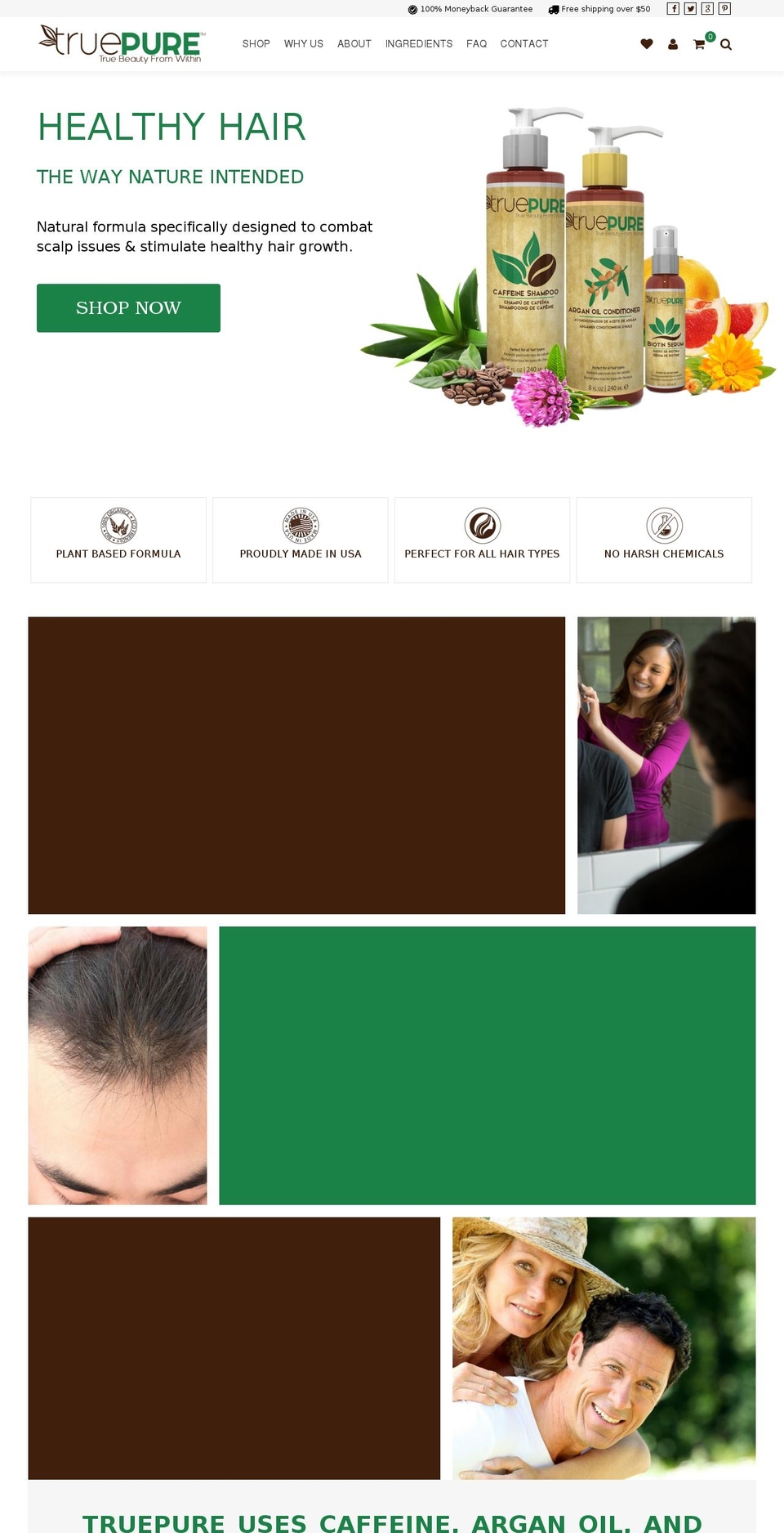 truepureproducts.com shopify website screenshot
