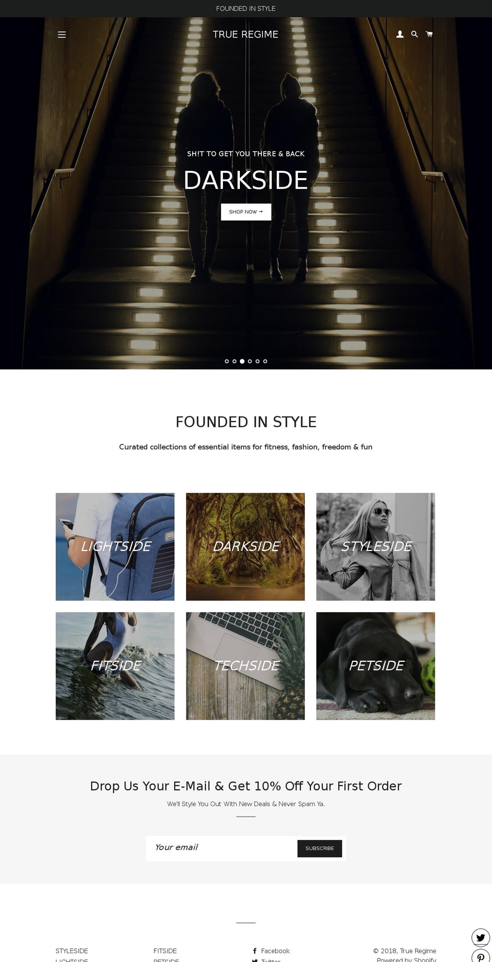 trueregime.com — Shopify storefront screenshot