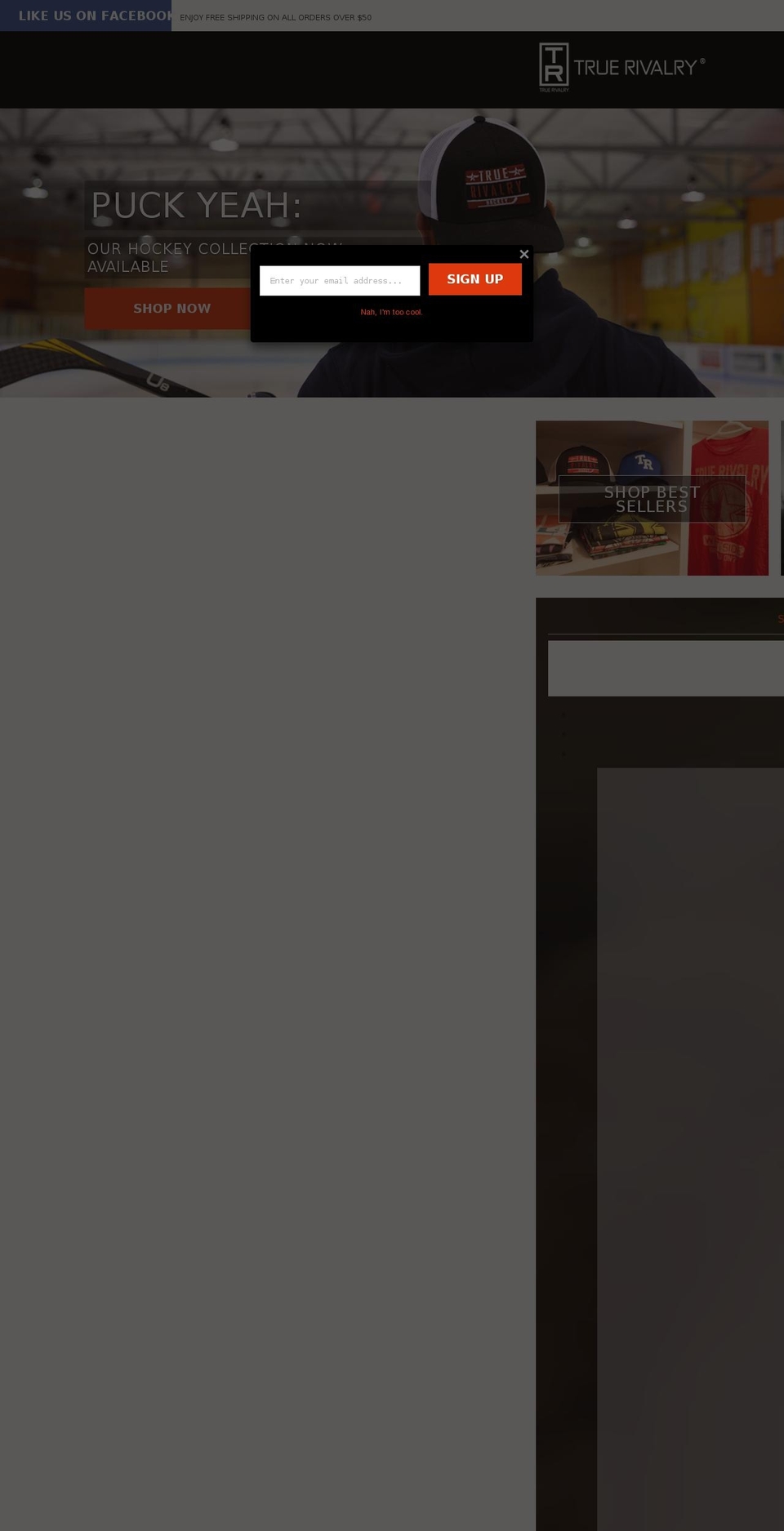 truerivalries.com shopify website screenshot