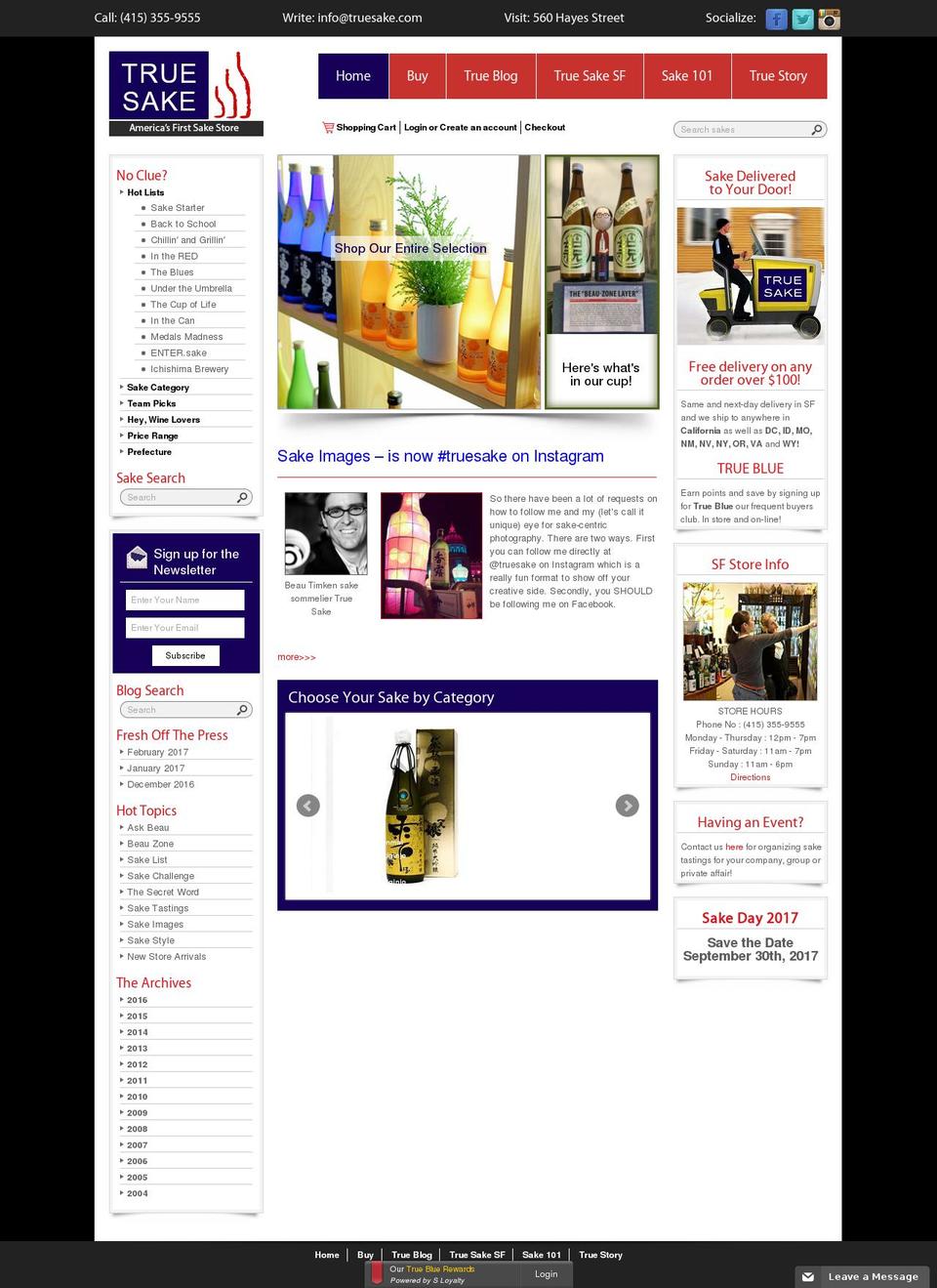 empire Shopify theme site example truesake.com