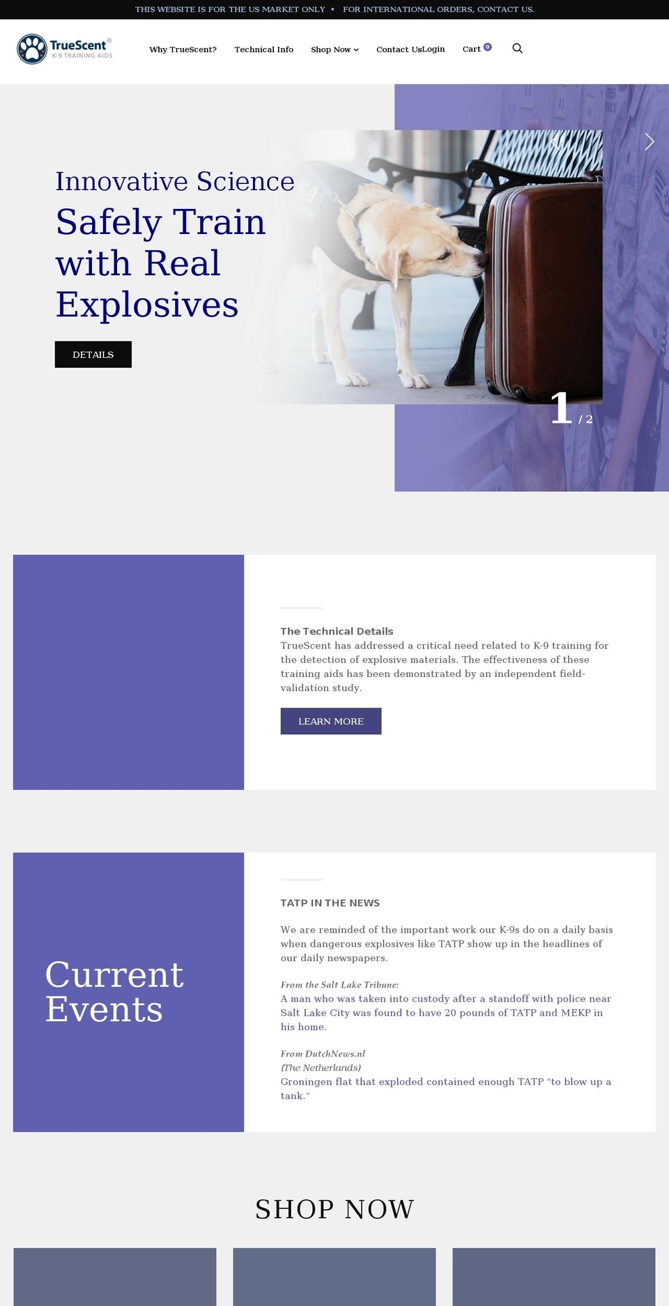 truescentk9.com shopify website screenshot