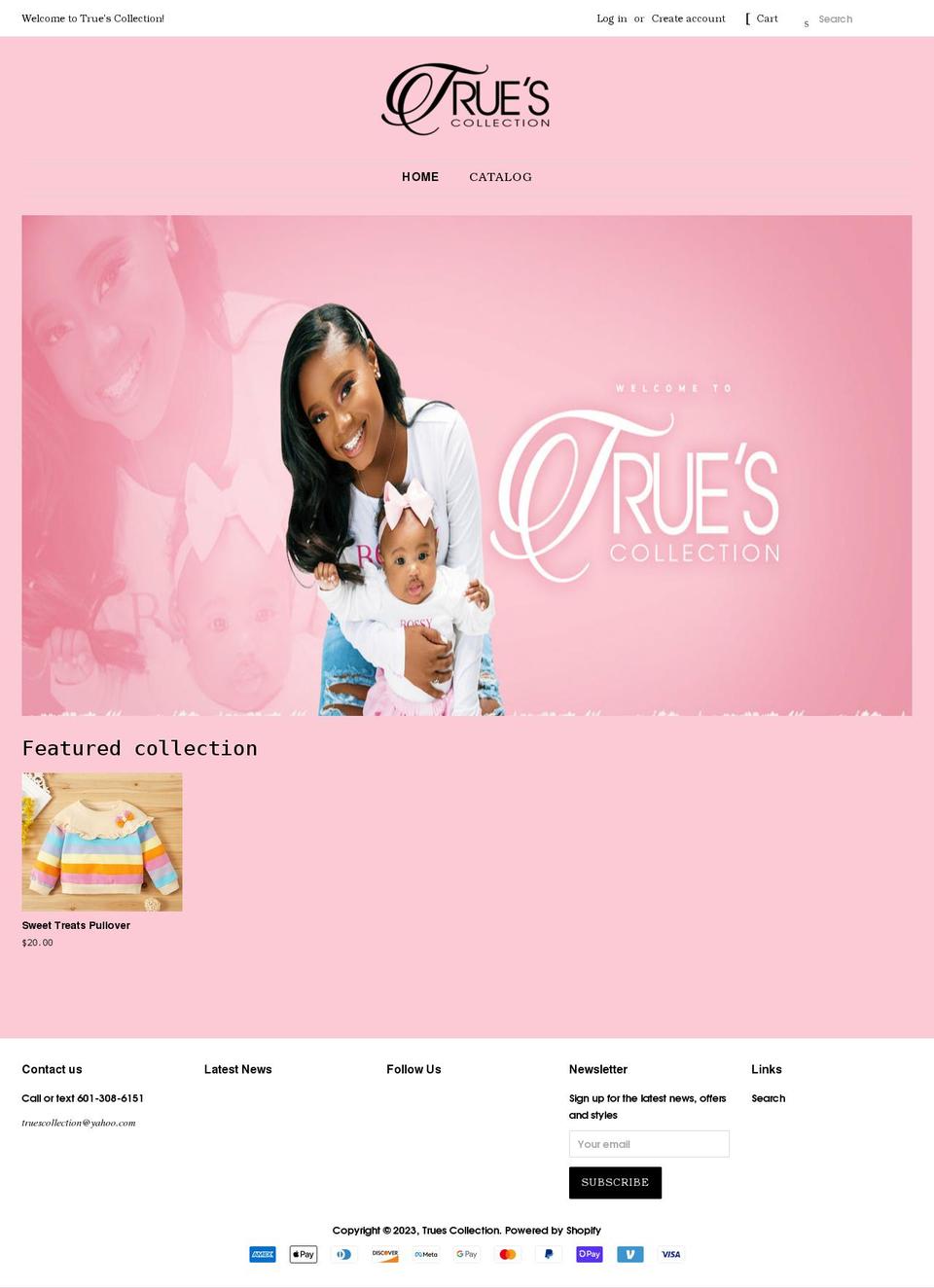 truescollection.com shopify website screenshot