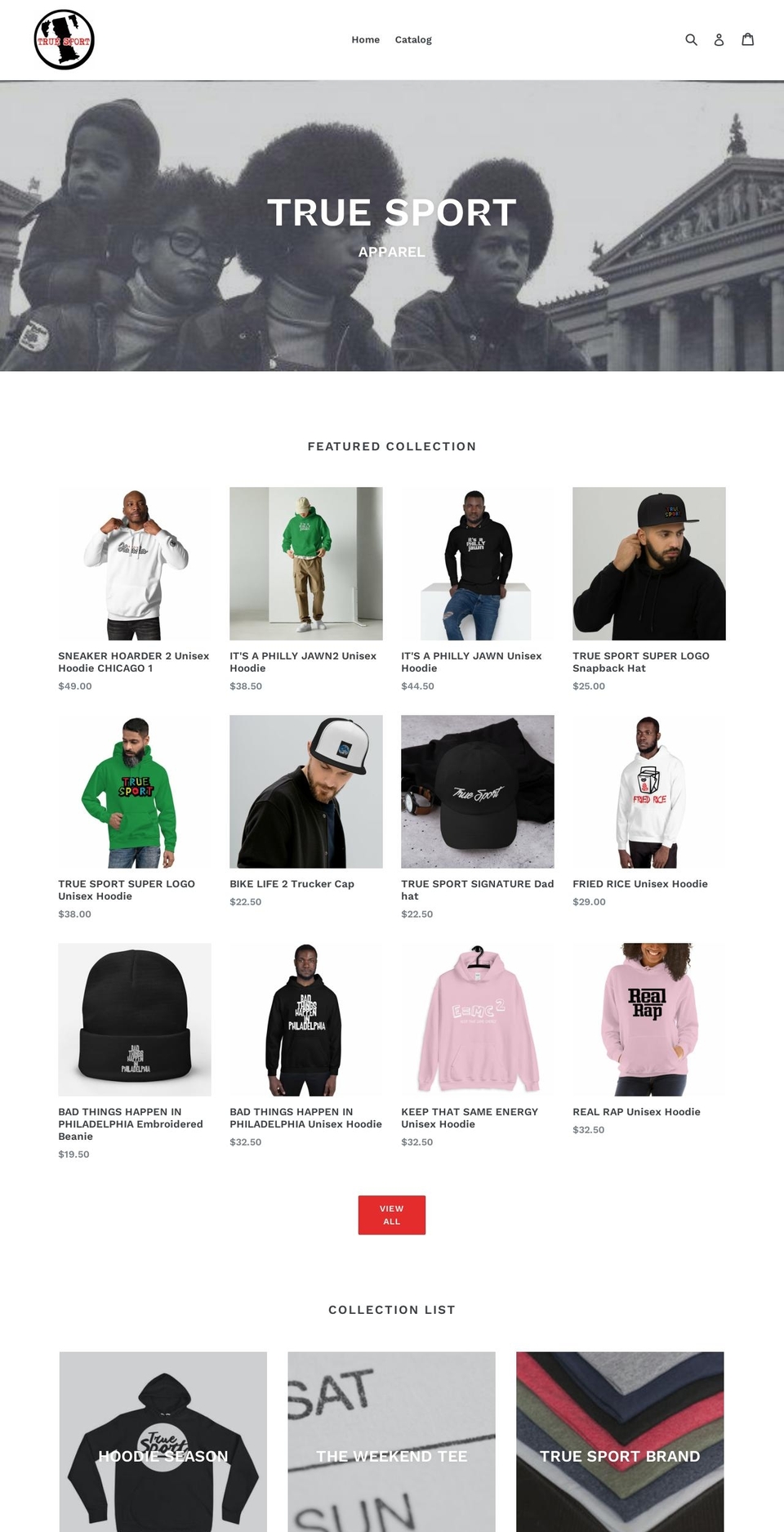truesport215.com — Shopify storefront screenshot