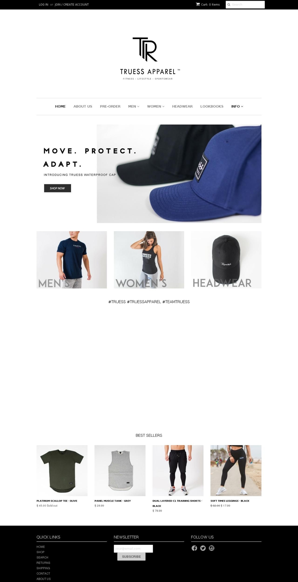 truessapparel.com shopify website screenshot