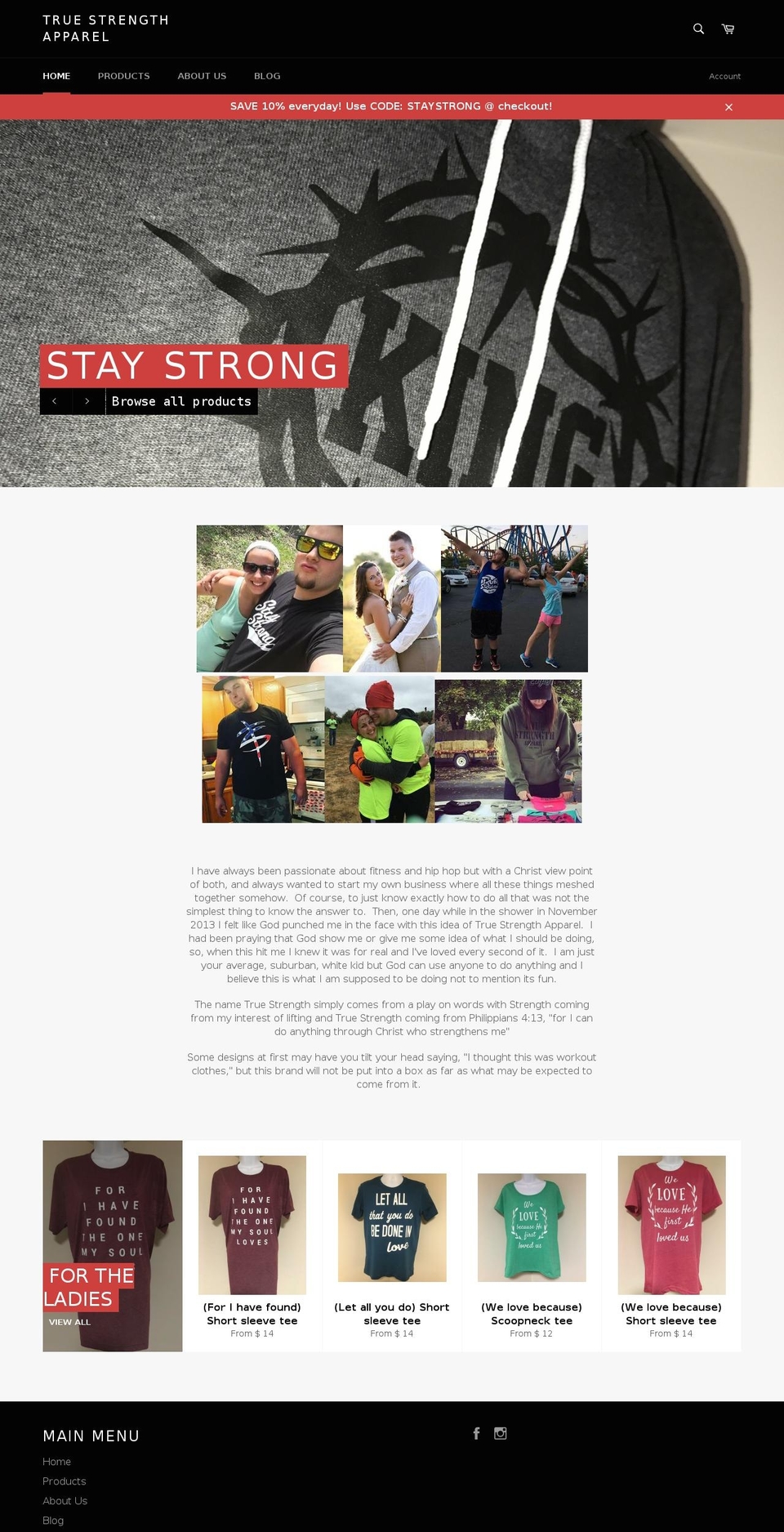 truestrengthapparel.com shopify website screenshot