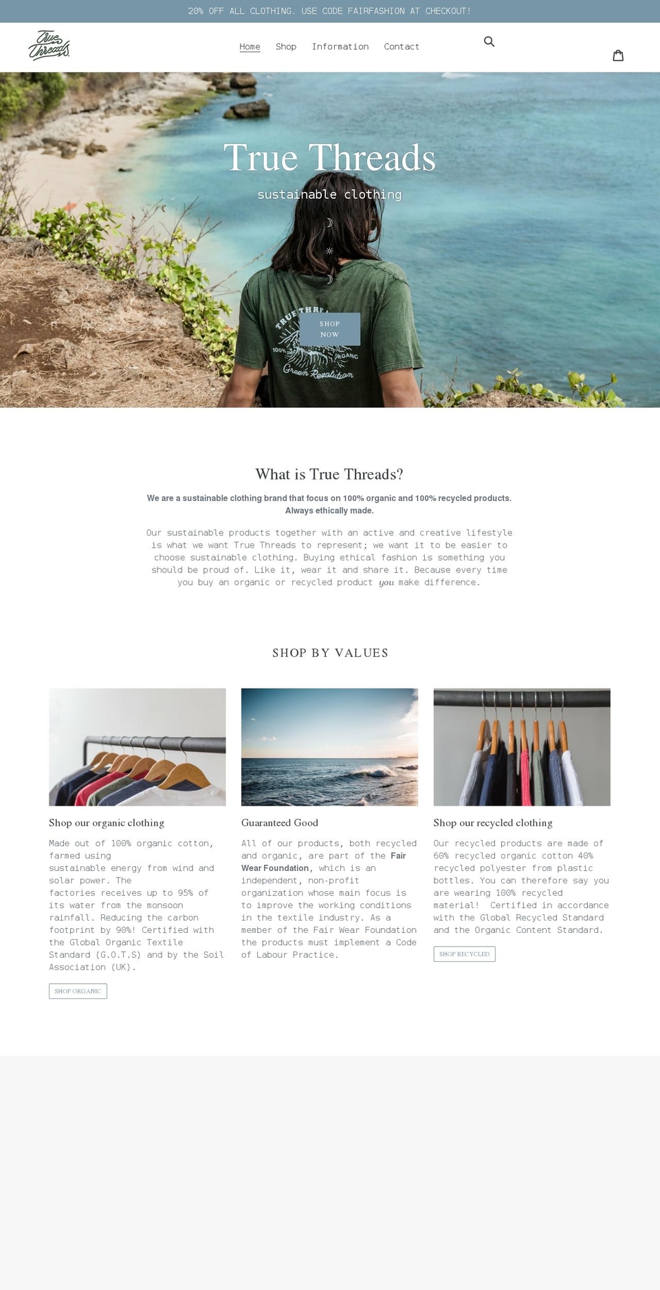 truethreads.se shopify website screenshot