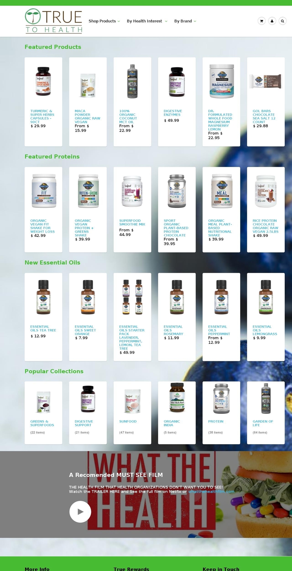 truetohealth.com — Shopify storefront screenshot