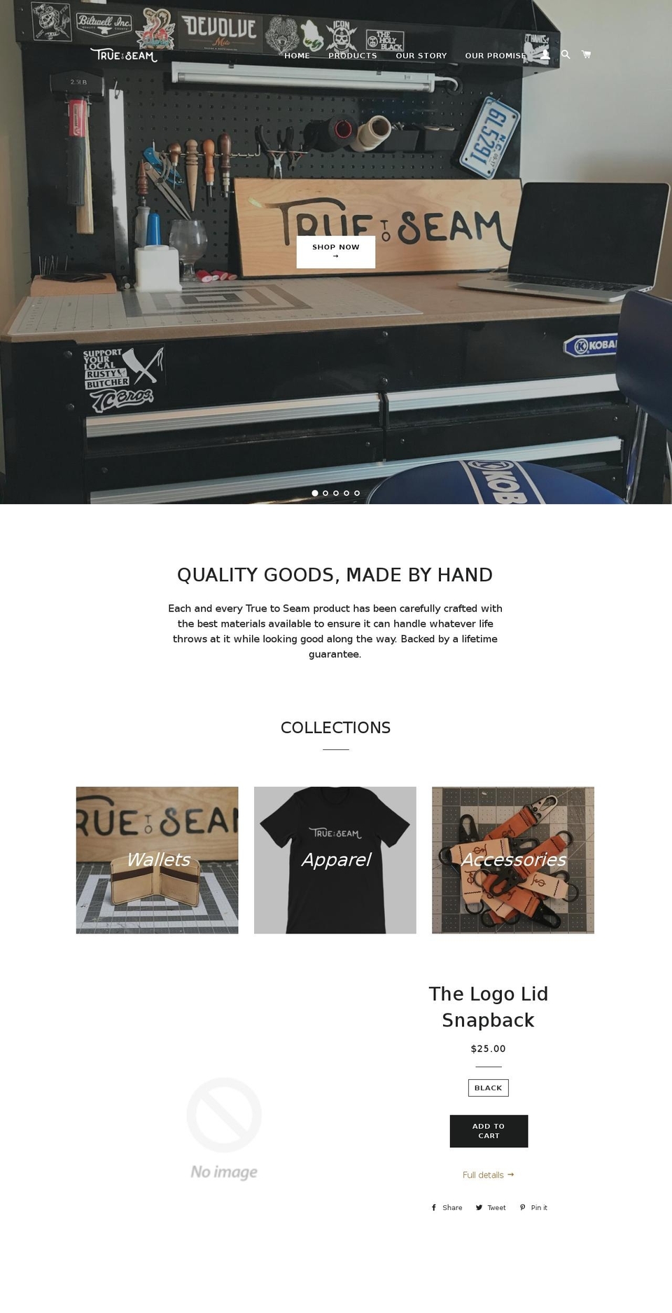 truetoseam.com — Shopify storefront screenshot