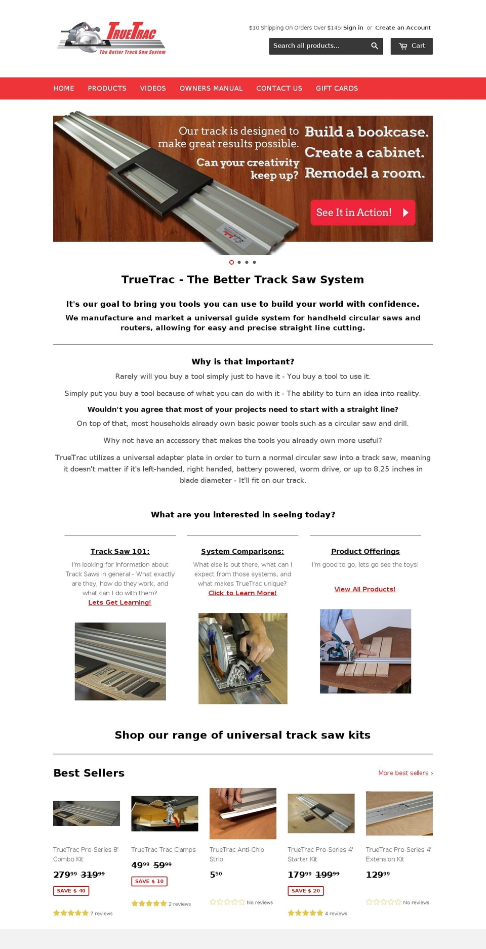 truetracksaw.com — Shopify storefront screenshot