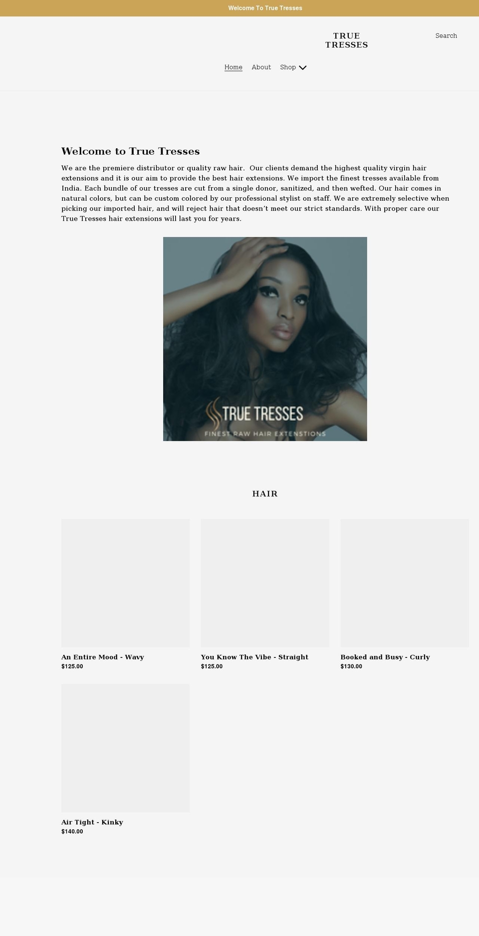 truetresses.com shopify website screenshot