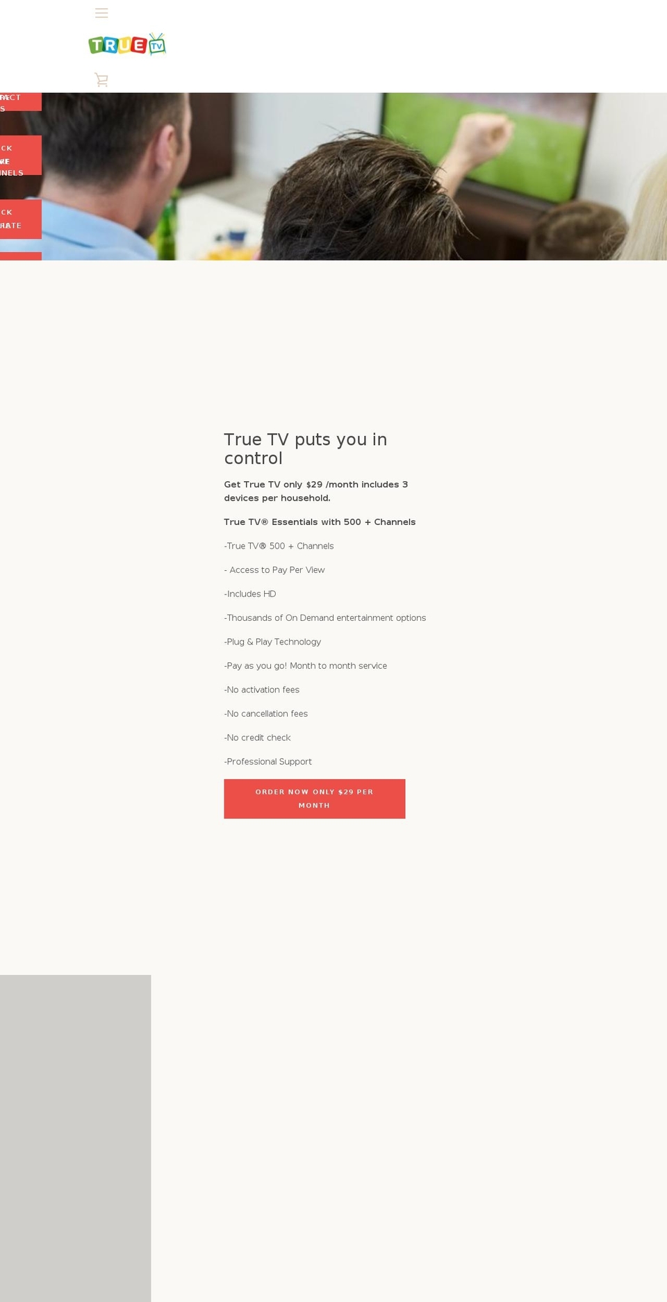 truetvgo.com shopify website screenshot