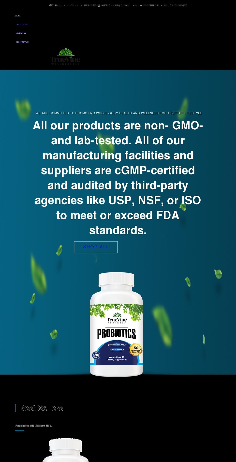 truevinehealth.com shopify website screenshot