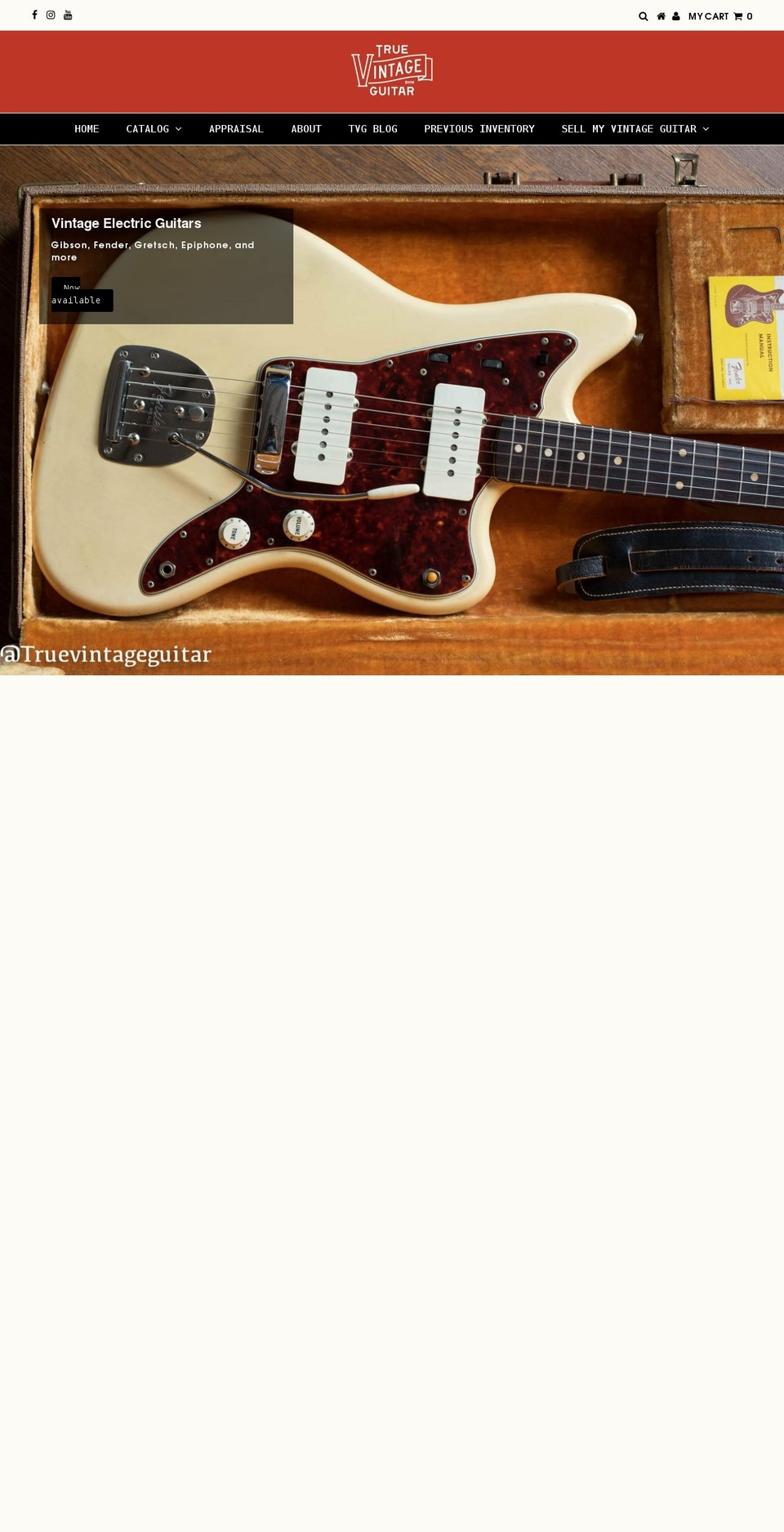 truevintageguitar.com shopify website screenshot
