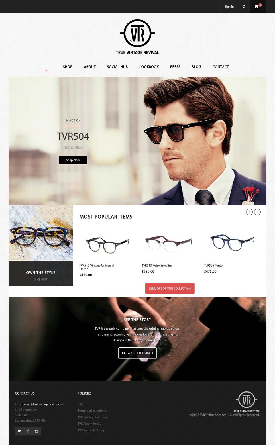 truevintagerevival.com shopify website screenshot