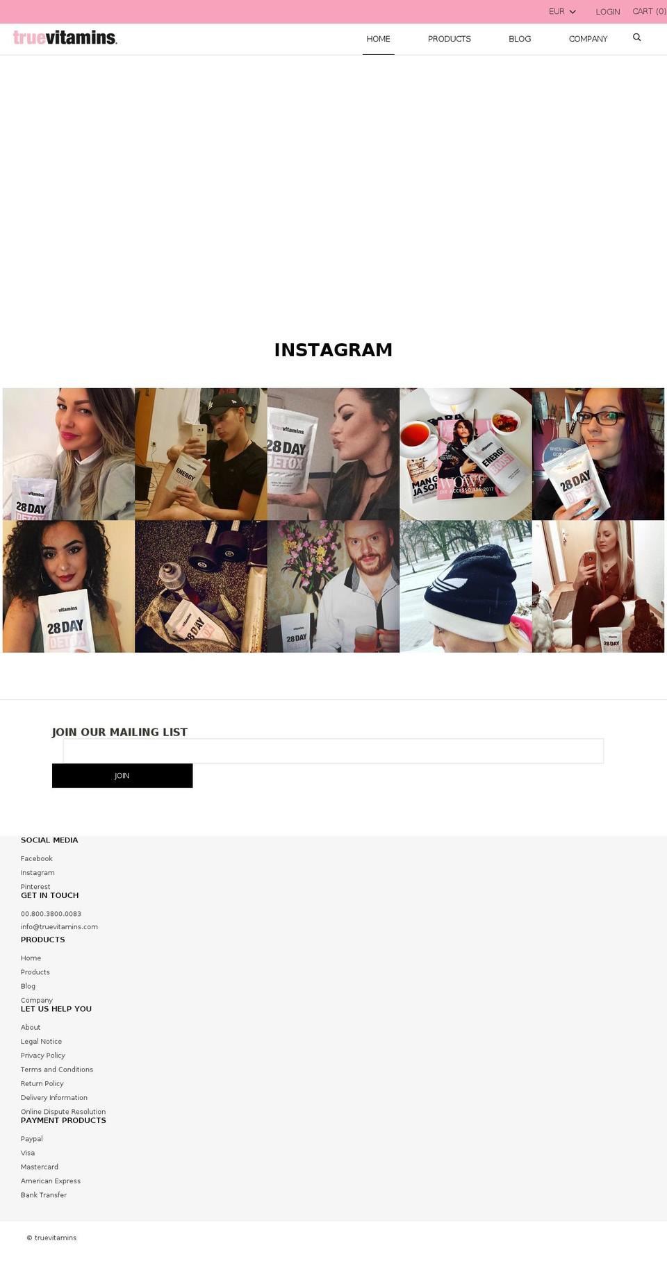 truevitamins.com shopify website screenshot