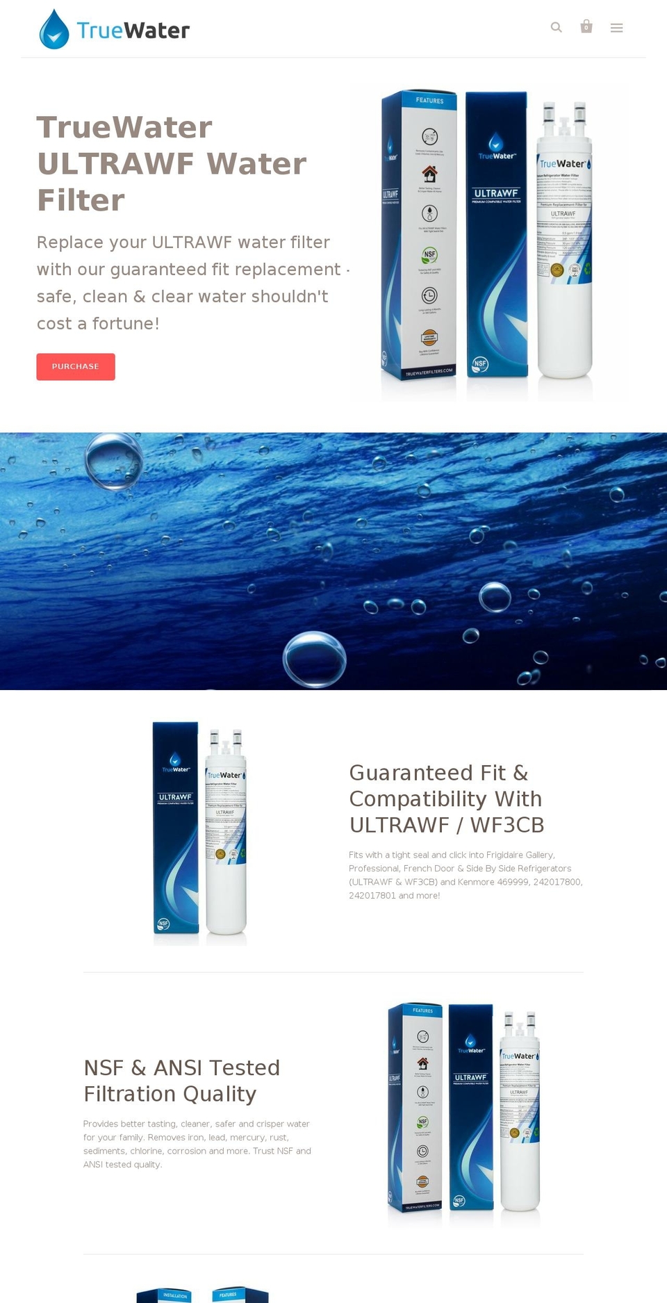 truewaterfilters.com shopify website screenshot