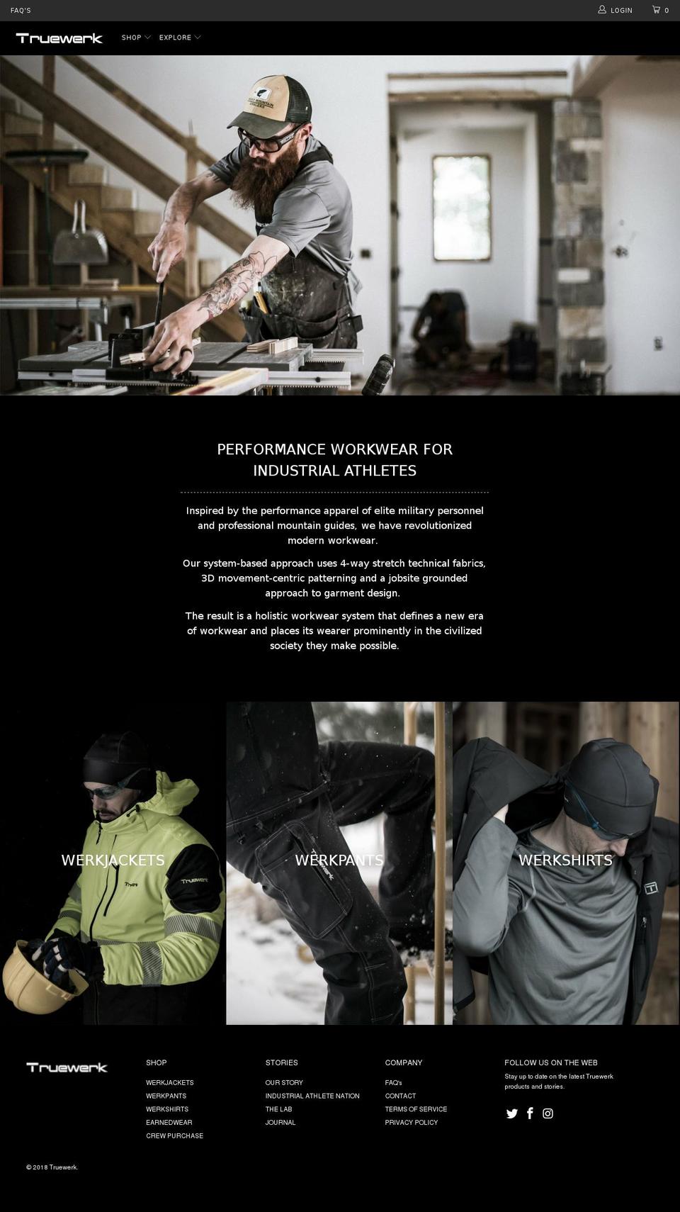 truewerkwear.com — Shopify storefront screenshot