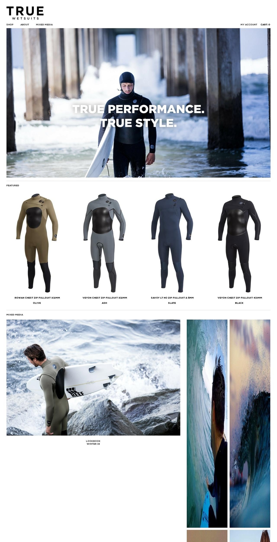 truewetsuits.net shopify website screenshot