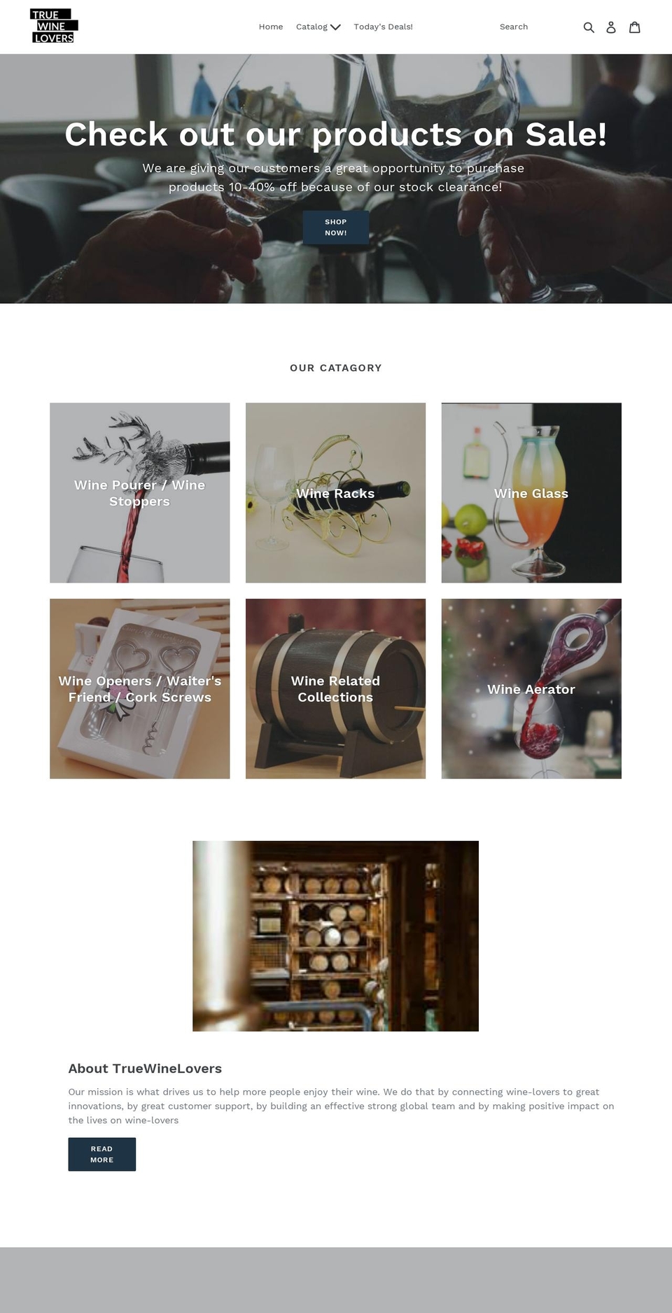 truewinelovers.com shopify website screenshot