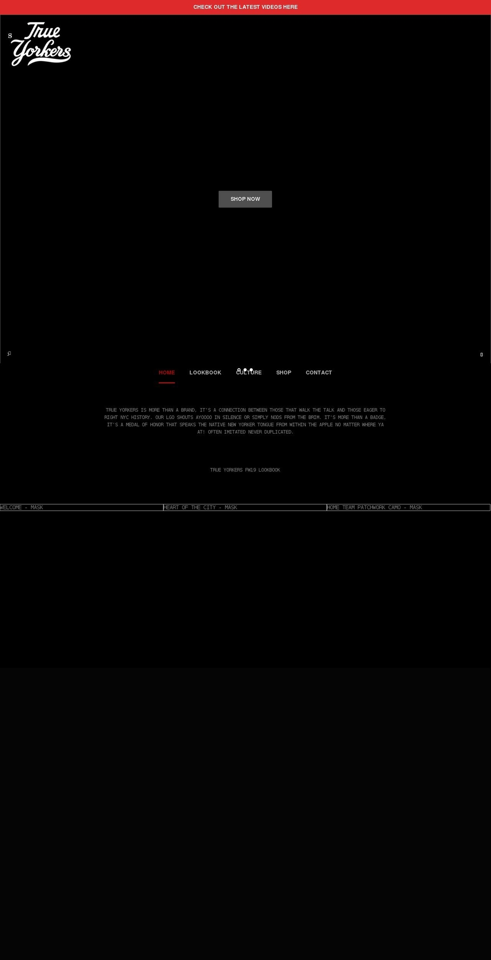 trueyorkers.com shopify website screenshot