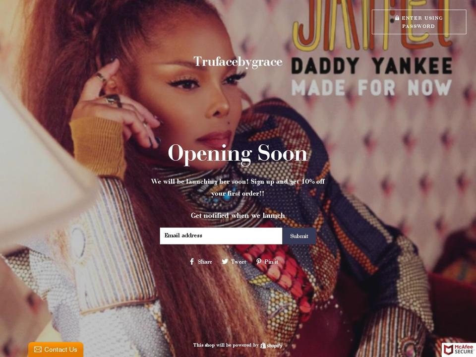 trufacebygrace.com shopify website screenshot