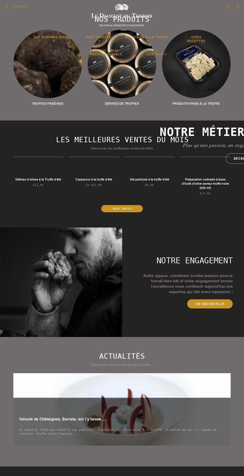 truffes-fraiches-le-diamant-du-terroir.com shopify website screenshot