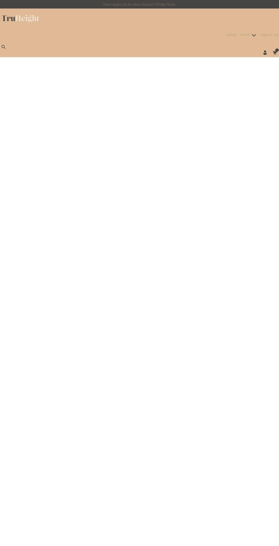 truheightvitamins.com shopify website screenshot