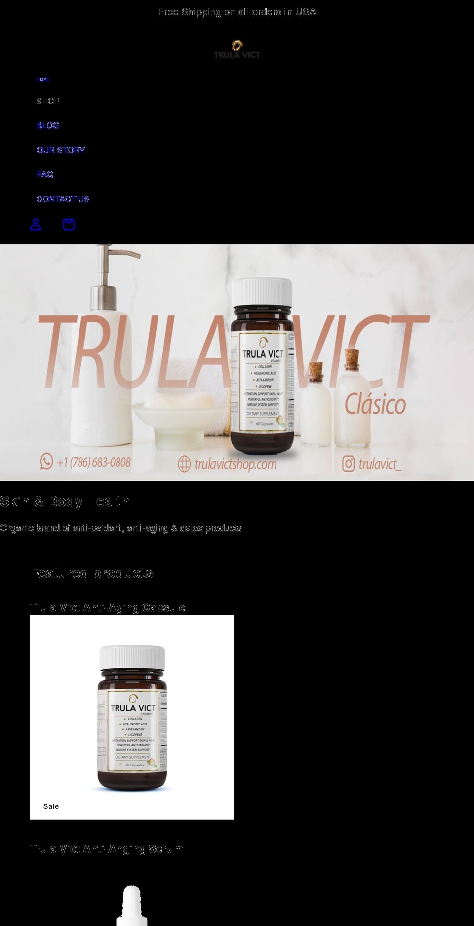 trulavictshop.com shopify website screenshot