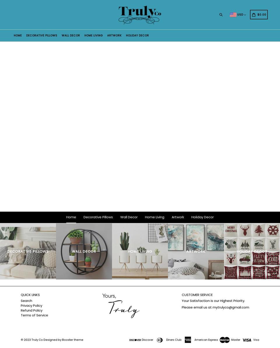 truly-co.com shopify website screenshot