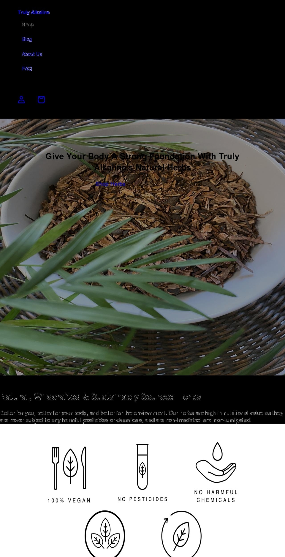 trulyalkaline.com shopify website screenshot