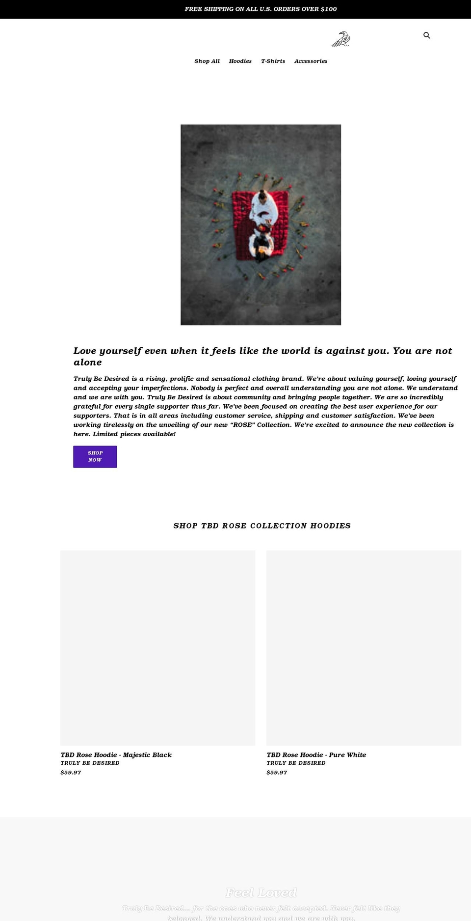 trulybedesired.com shopify website screenshot