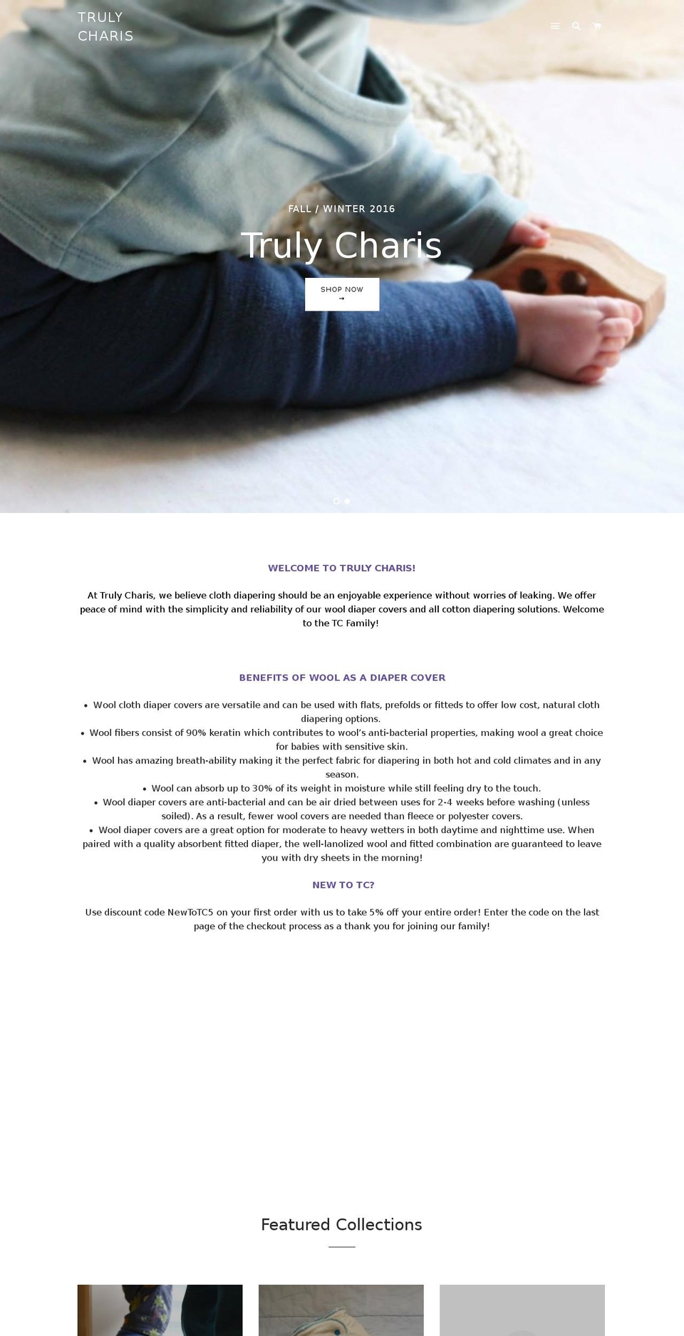 trulycharis.com shopify website screenshot