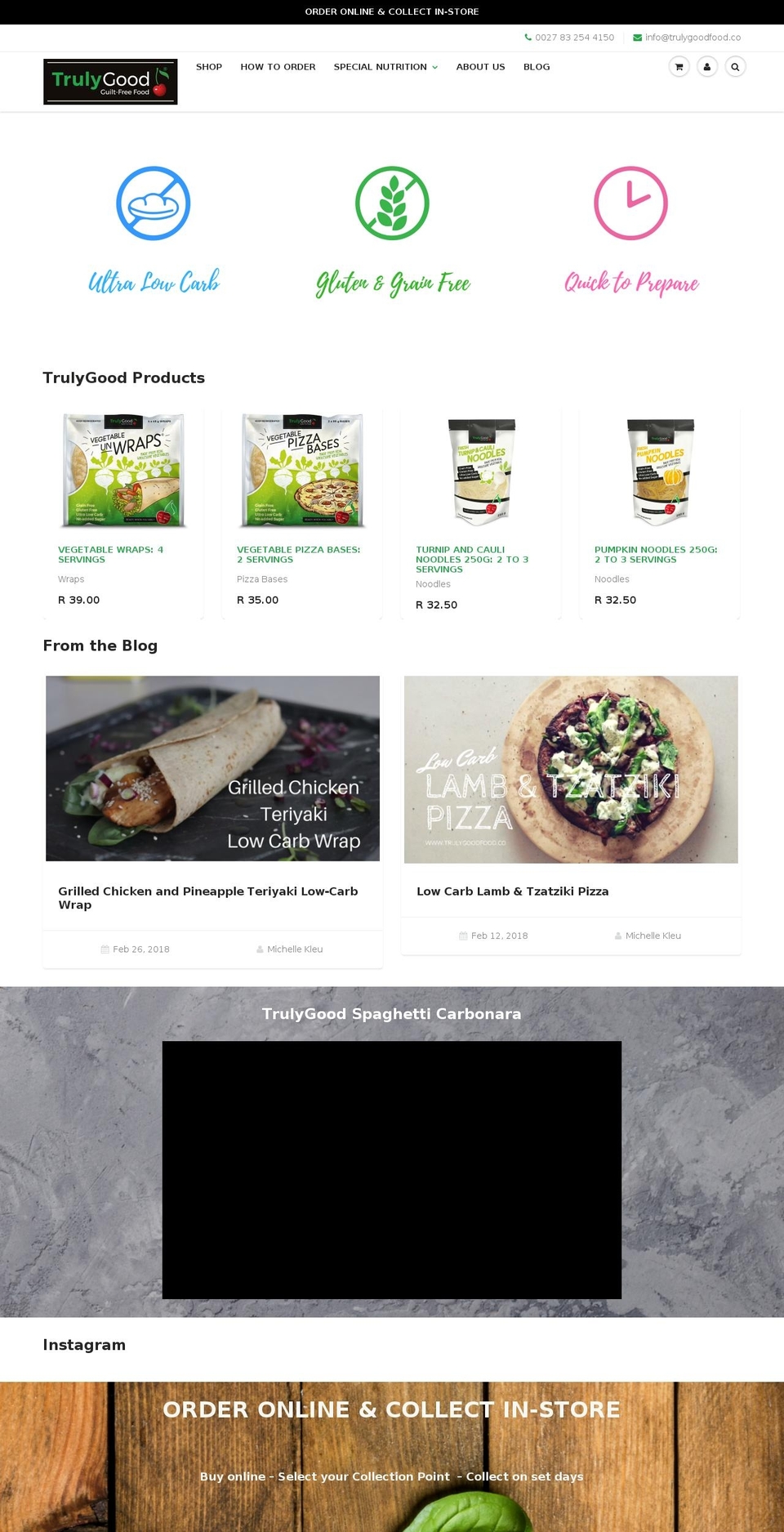 trulygoodfood.net shopify website screenshot