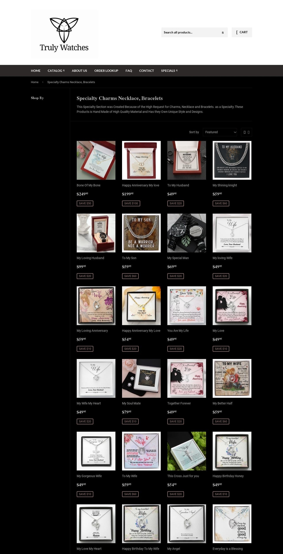 trulynecklaces.net shopify website screenshot