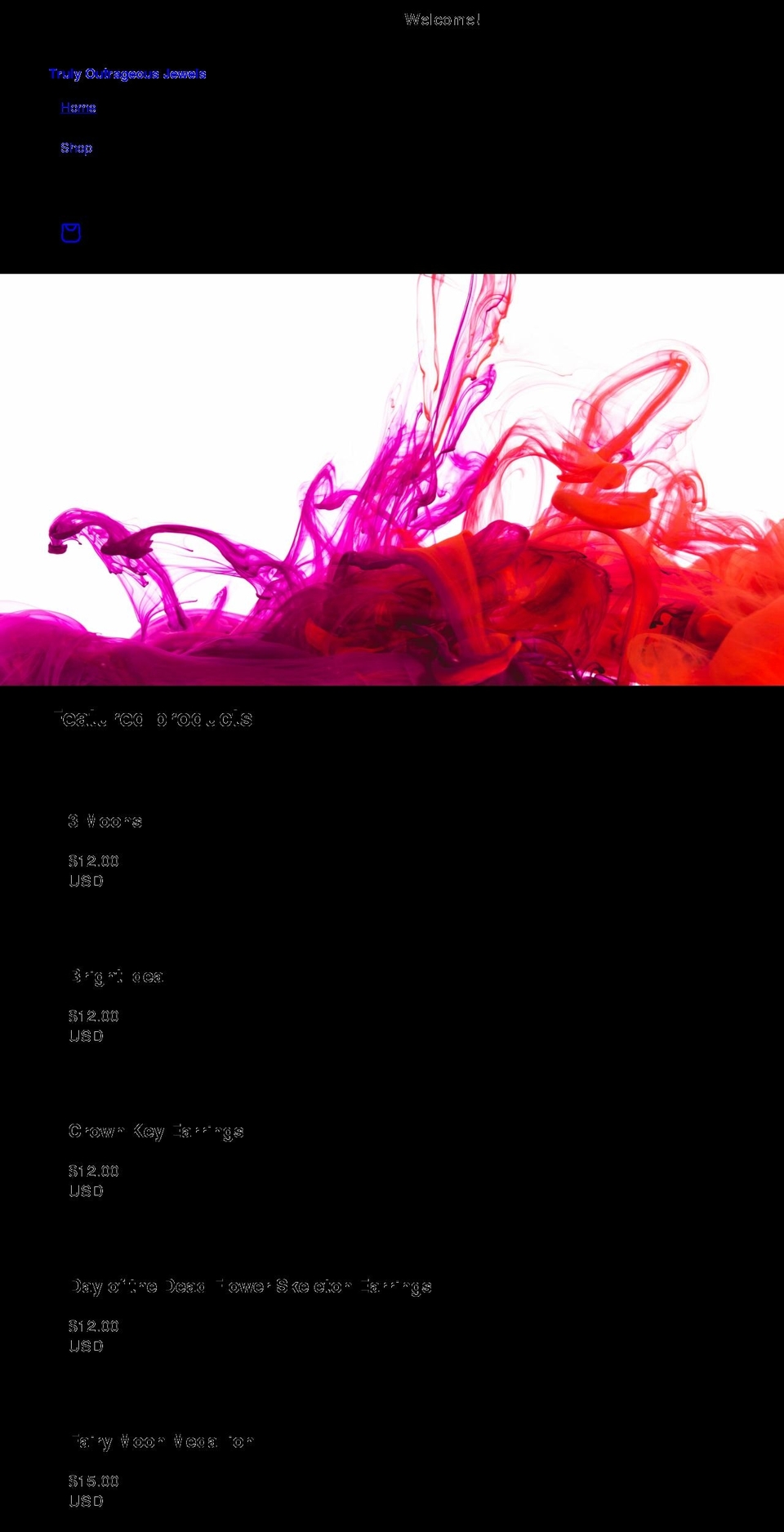 trulyoutrageousjewels.com shopify website screenshot