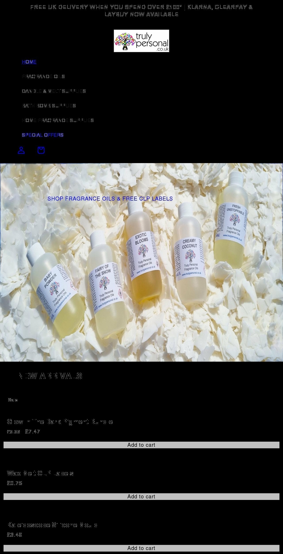 trulypersonal.co.uk shopify website screenshot