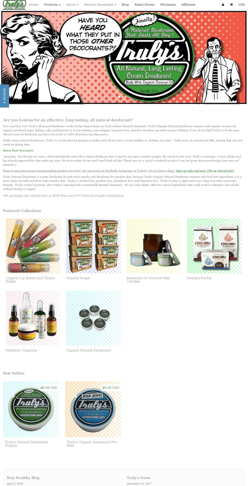 trulysnaturalproducts.com — Shopify storefront screenshot