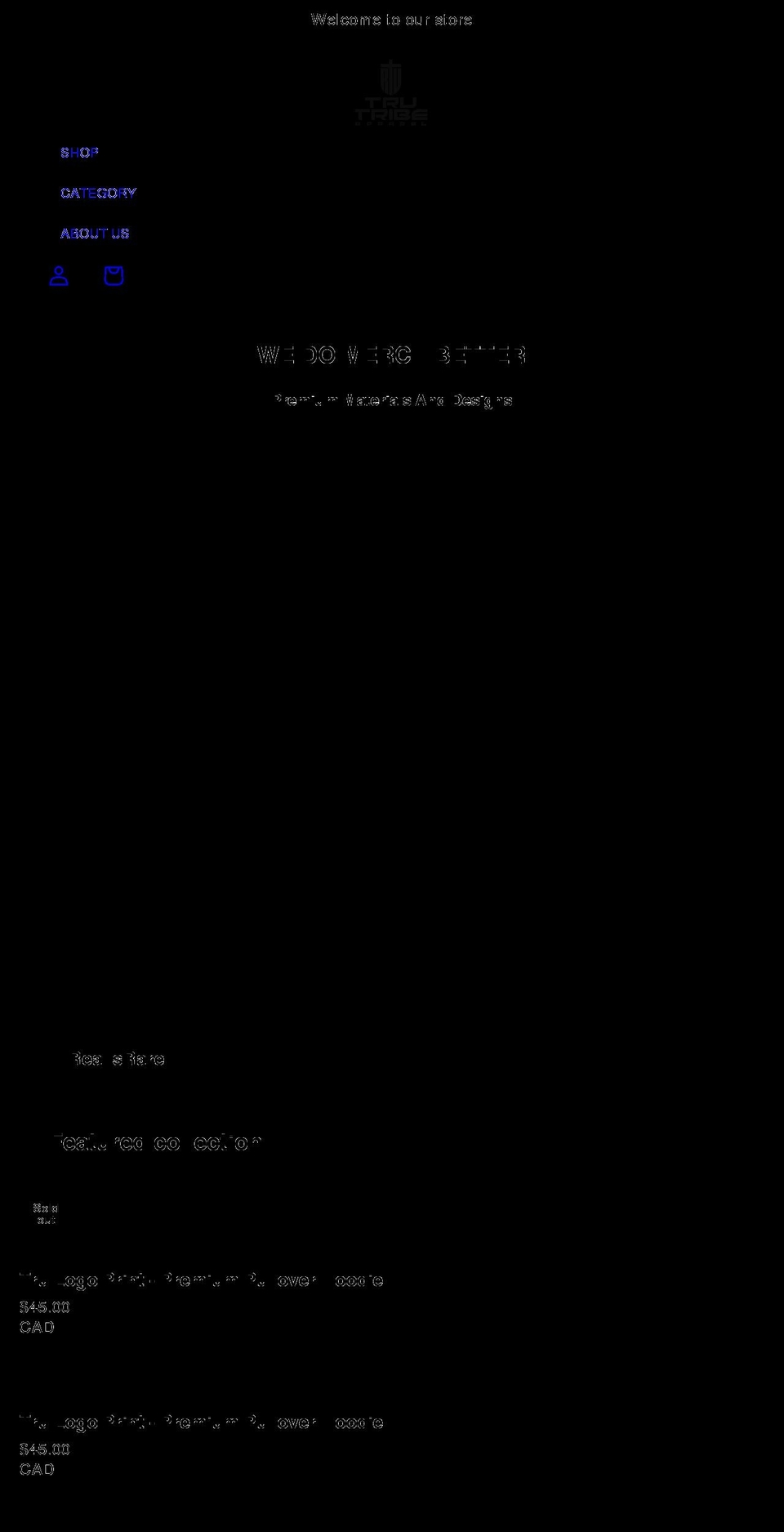 trumerchandise.com shopify website screenshot