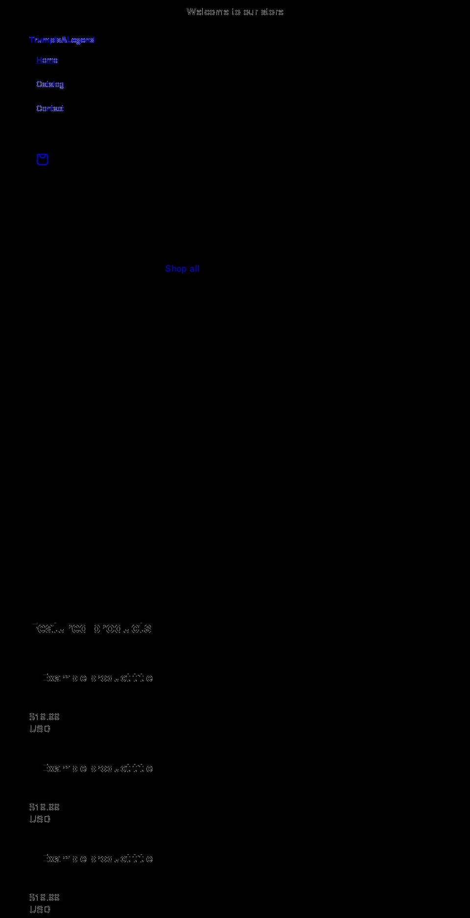 trumpisalegend.com shopify website screenshot