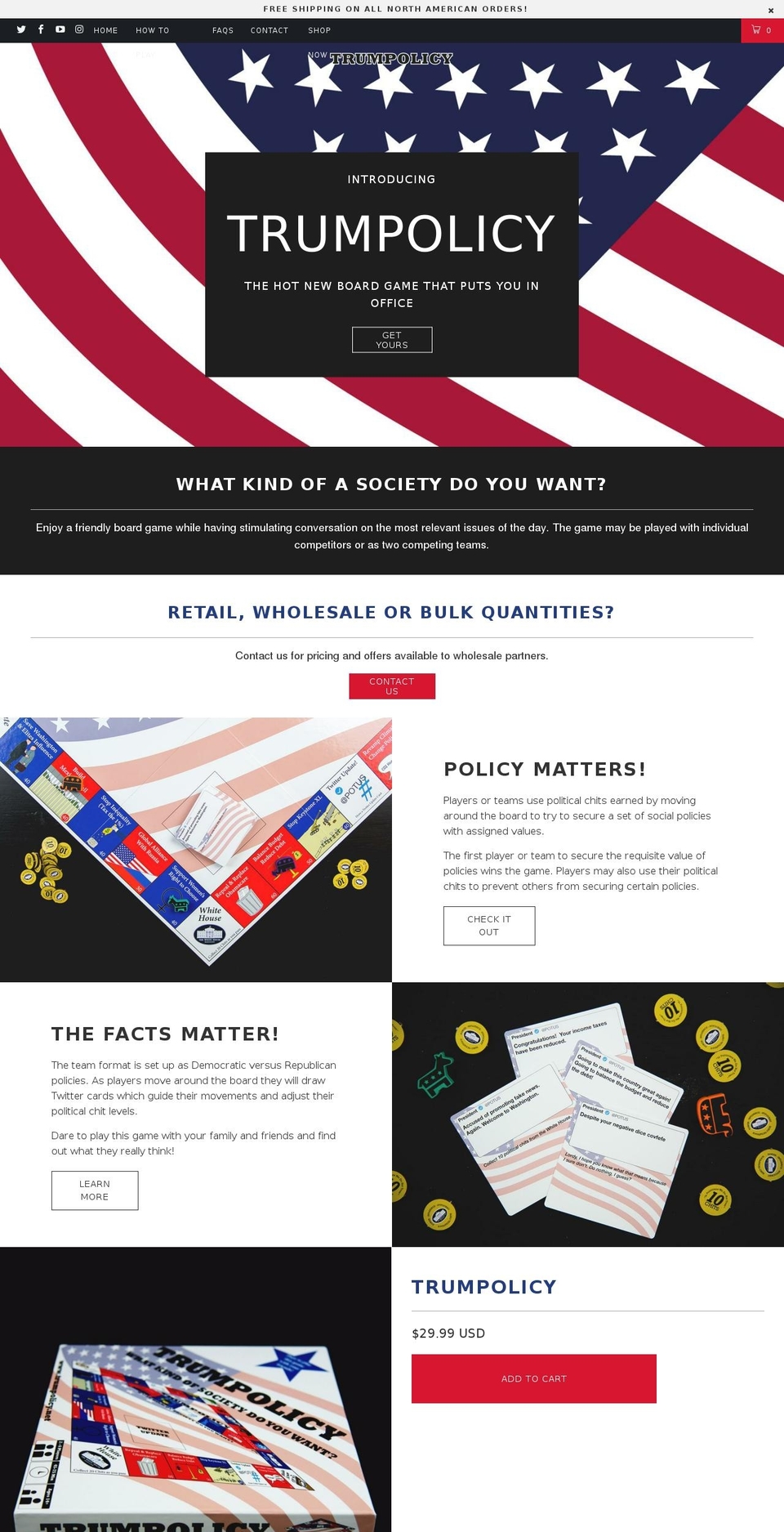 trumpolicy.net shopify website screenshot