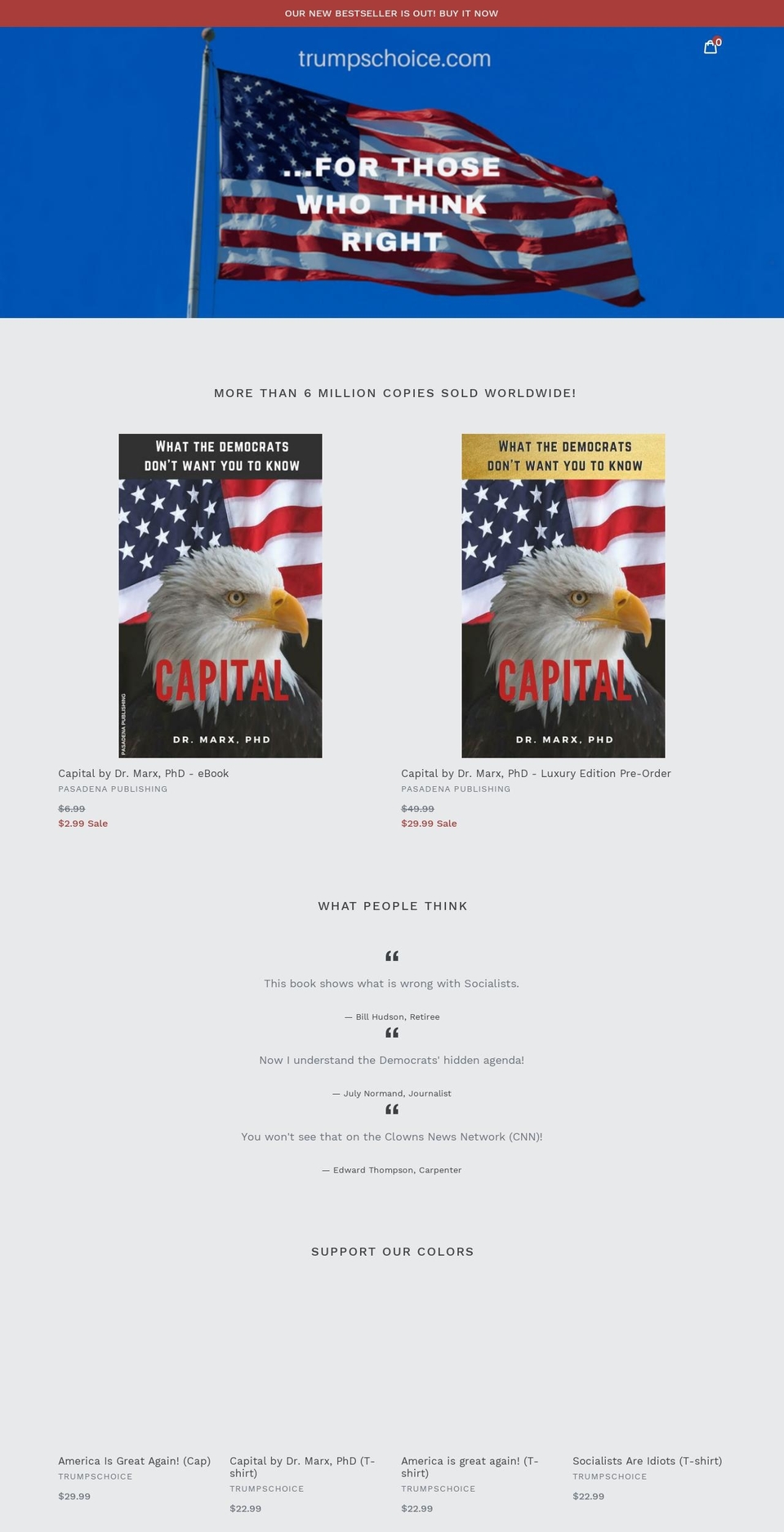 trumpschoice.com — Shopify storefront screenshot