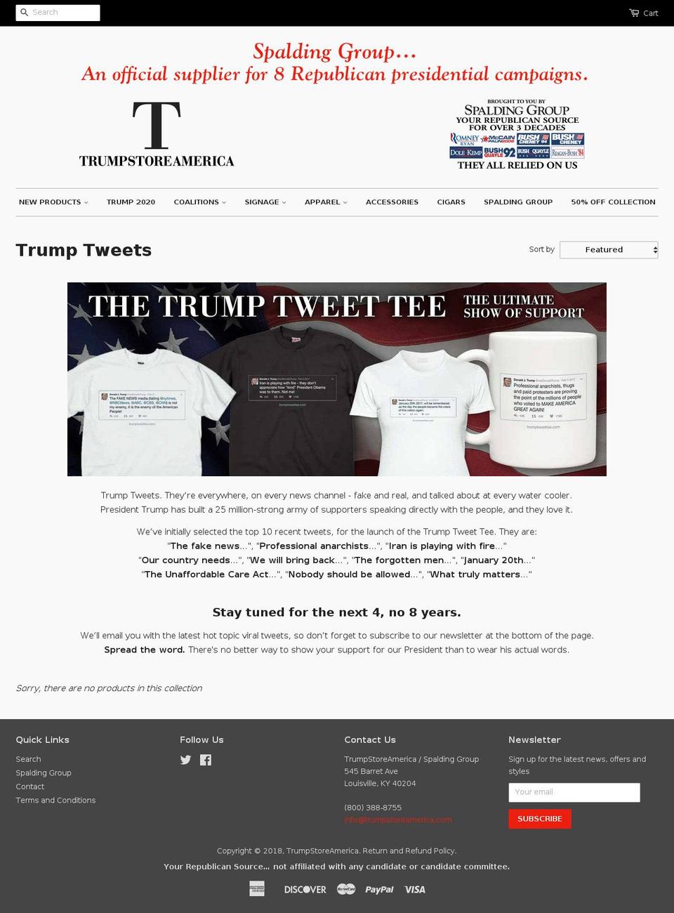 trumptweettee.com — Shopify storefront screenshot