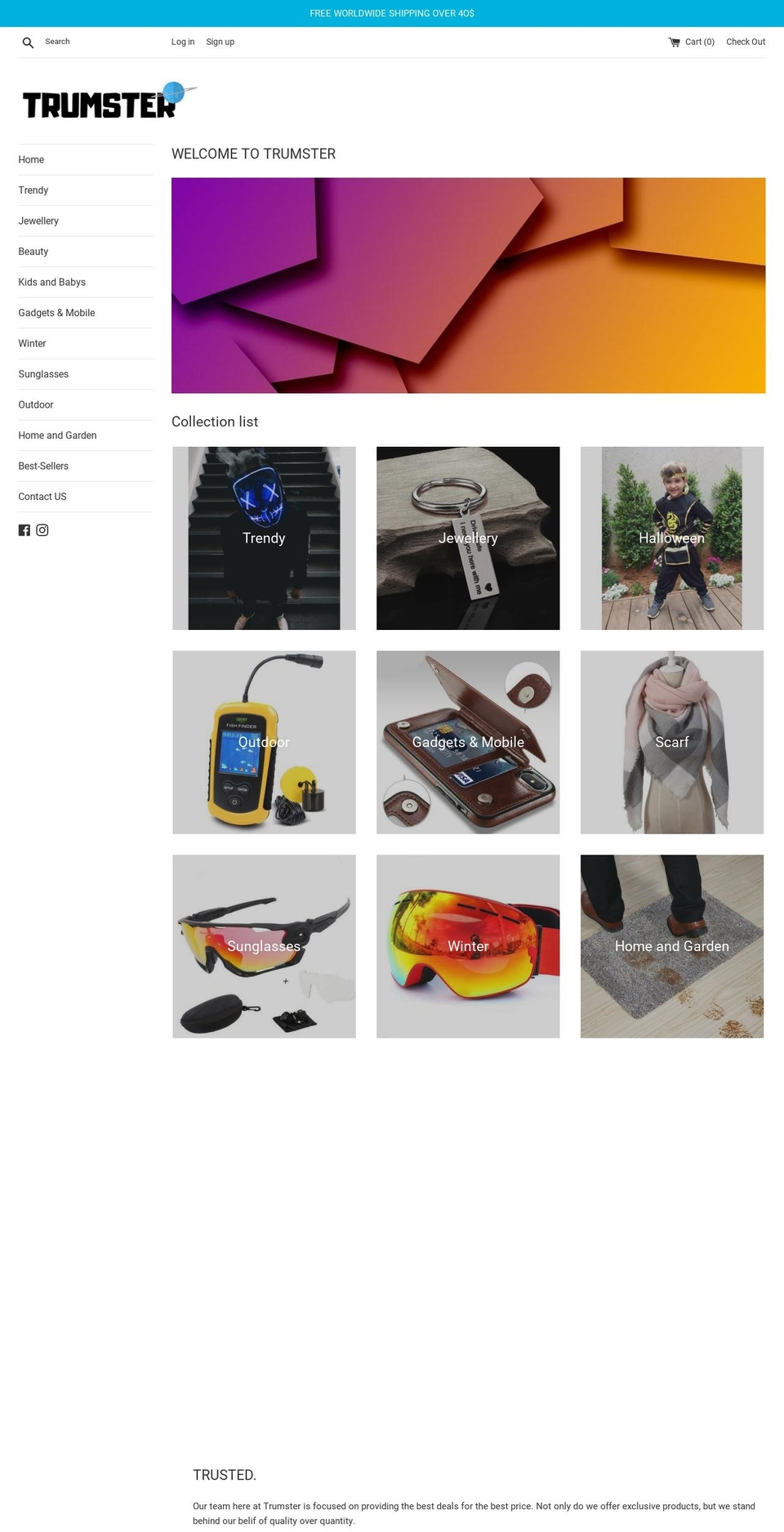trumster.com — Shopify storefront screenshot